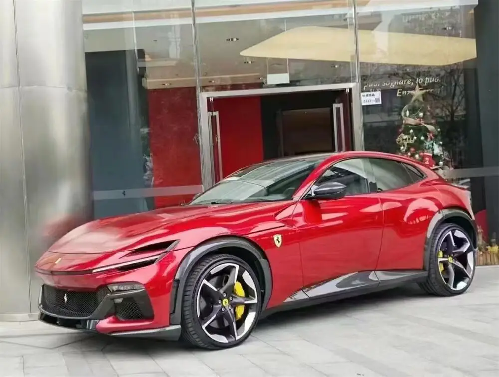 جودة عالية OEM نمط ألياف الكربون الجاف تنورة السيارة الجانب المفسد مناسبة لفيراري Purosangue FUV