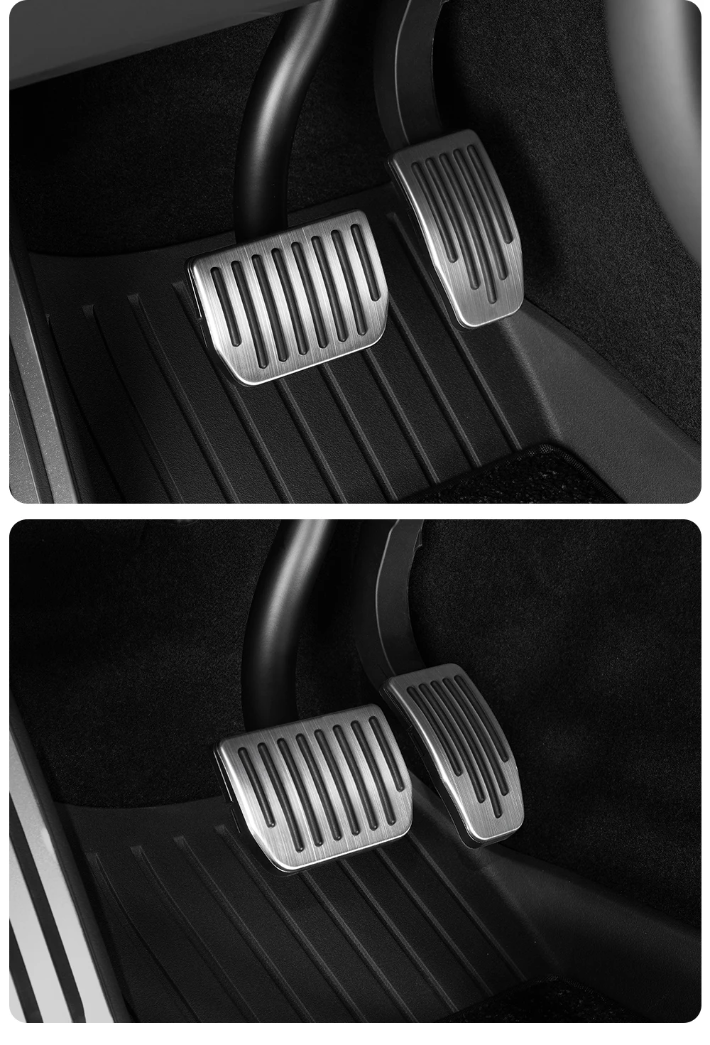 Für Tesla Model 3 Y/YL Highland Juniper 2019-2026 Rutschfeste Edelstahl-Fußpedalabdeckungen Autozubehör – Detail 11
