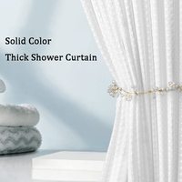 Elegant Bathroom Shower Curtain Convenient Waterproof Shower 12Hooks Soft Shower Curtain Liner Machine Washable Hooks Anti-mold