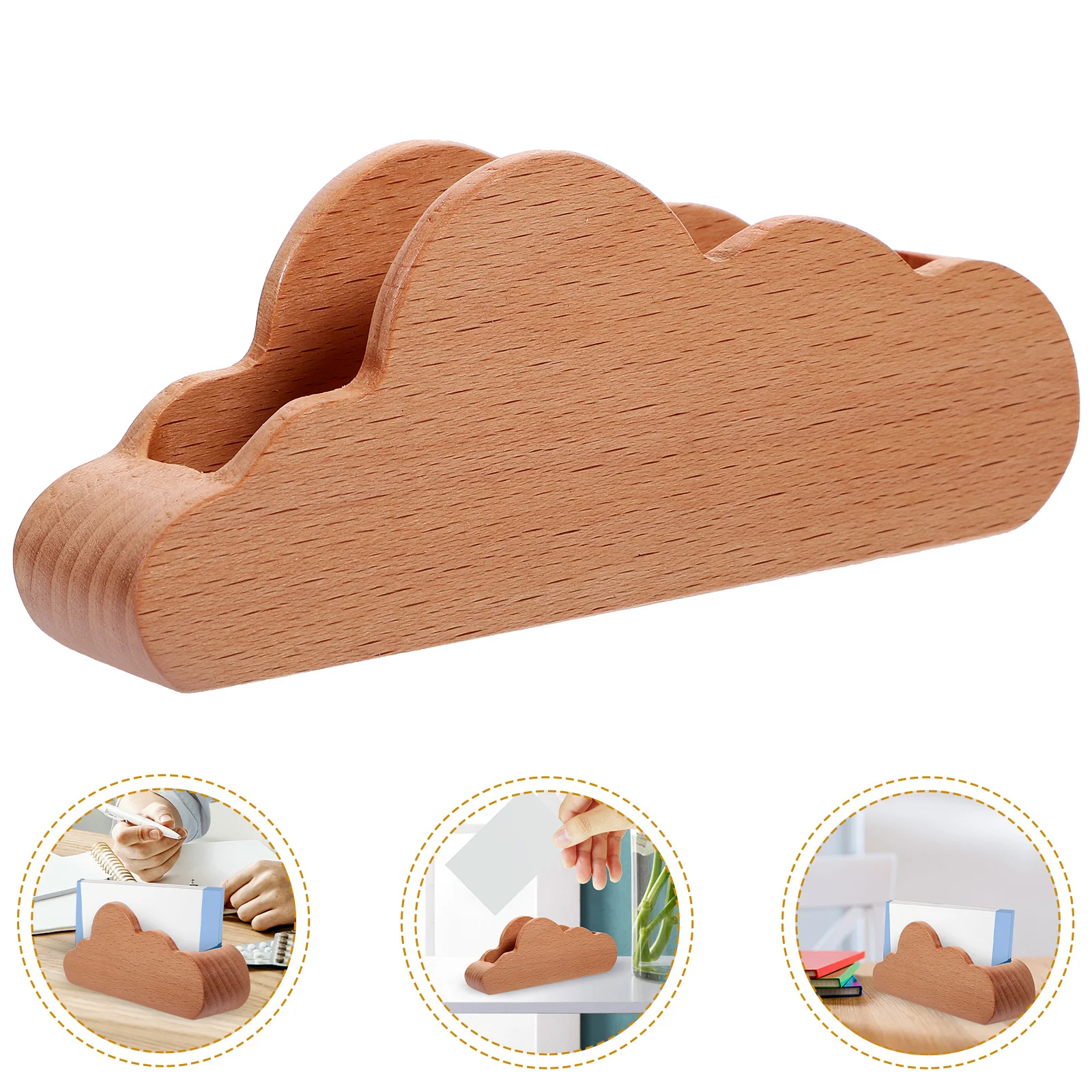 ビジネスホルダー木製名刺スタンドデスクトップオーガナイザーオフィスデスクカードディスプレイラック名刺ホルダー