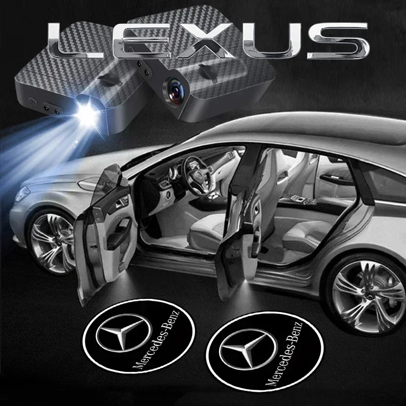 

1/2Pcs LED Car Door Welcome Light Car Logo Projector Lights For Mercedes Benz W220 W205 W211 W212 GLC GLS AMG W203 Accessories