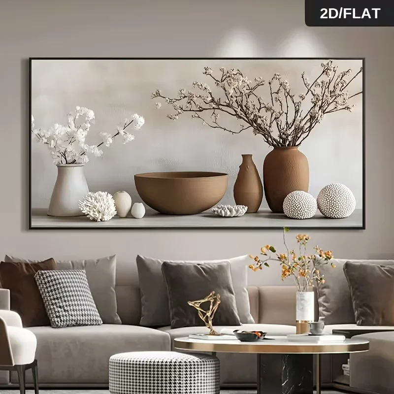Multiple sizes 1pc frameless Large size Canvas Painting,2D Flat, 1pc Horizontal Modern Abstract Vintage Oil Painting Frameless C