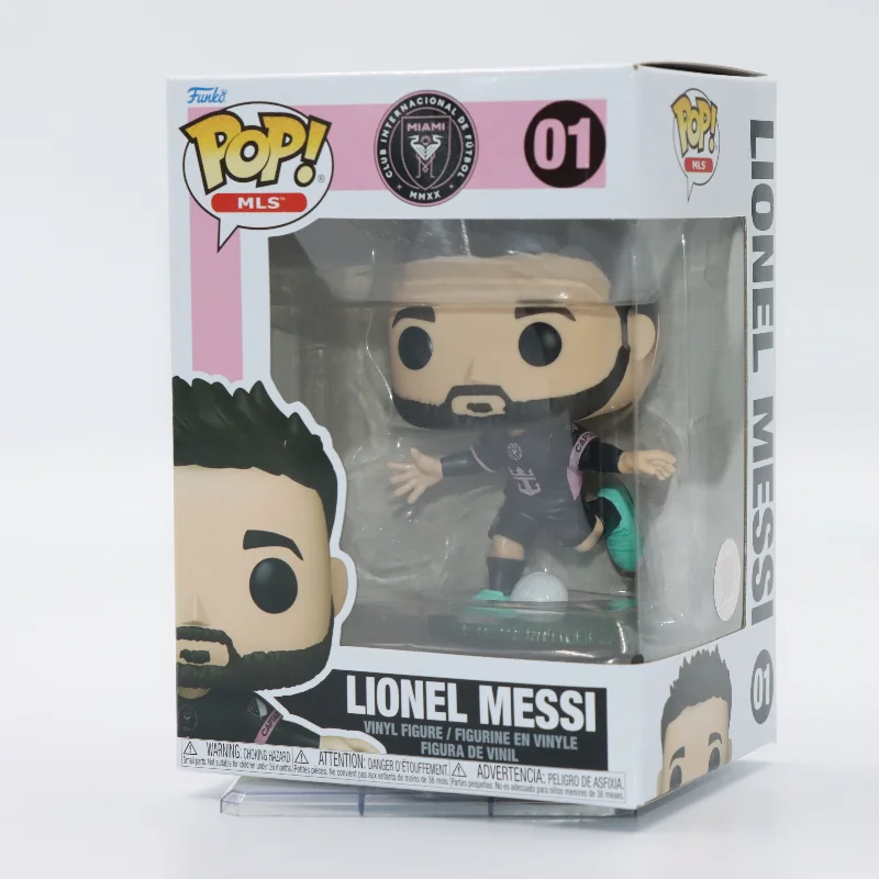Figura de acción original Funko Pop Club Inter Miami Lionel Messi, figura de vinilo, muñeco, modelo, juguete, regalo para aficionados al fútbol