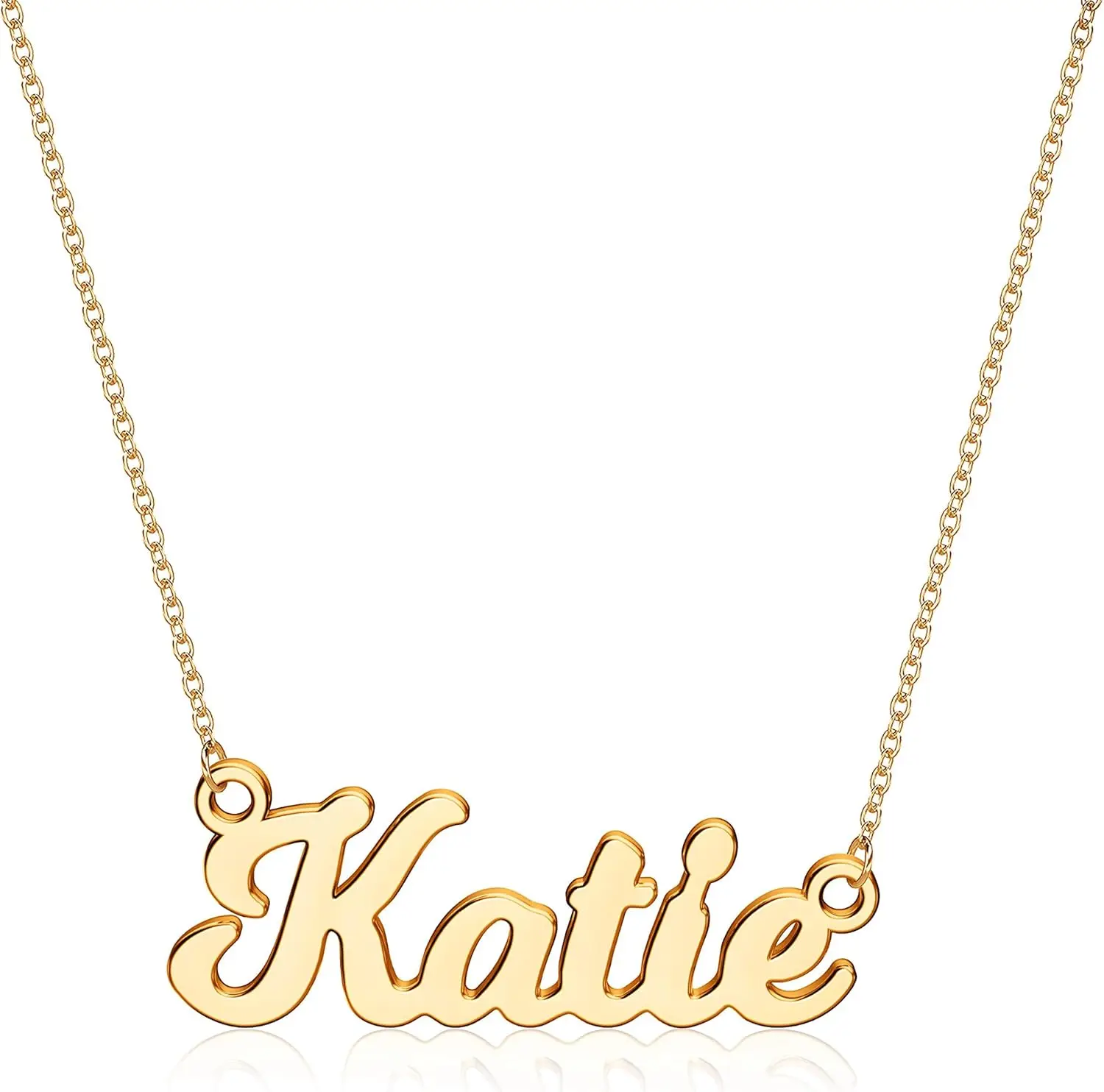 

Персонализированное именное ожерелье Ursteel, позолоченное 14-каратным золотом, изящное именное колье-жетон, ювелирное украшение с именем на заказ