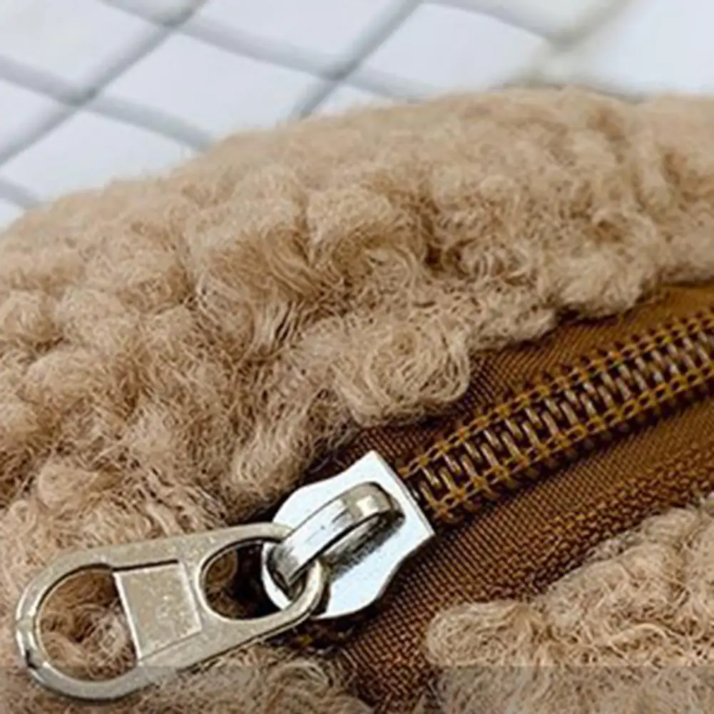 Borsa in peluche chiusura con cerniera Design del fumetto forma animale stile coreano decorare morbida borsa a tracolla a tracolla con orso in peluche per bambini