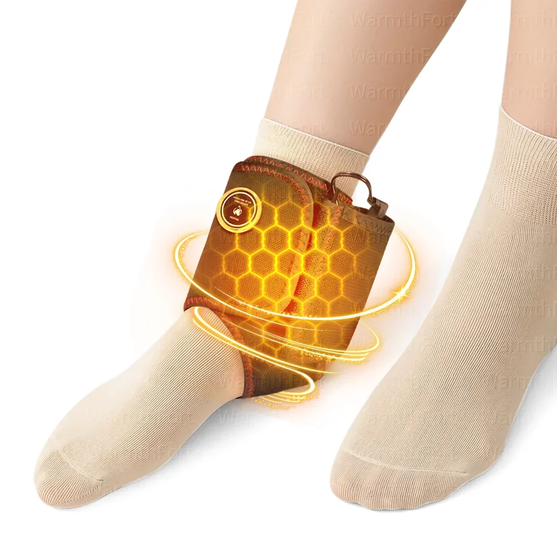 Electric Heating Vibration Ankle Massager Support Brace Muscle Relaxation Relief Pain Sports Recovery Relieve Stress Foot Care