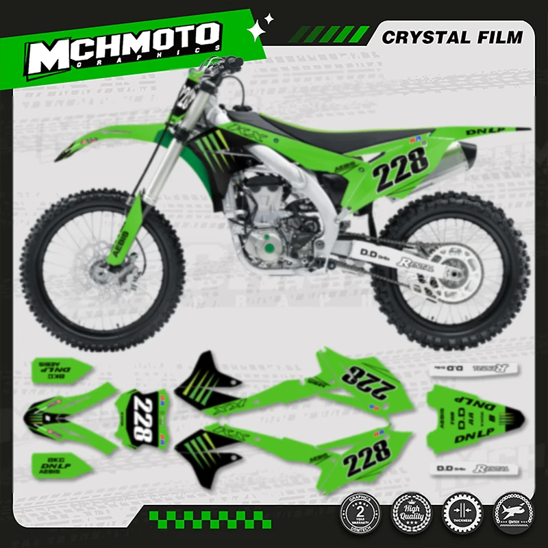 

MCHMFG For Kawasaki Graphics Background Decals Stickers For KXF450 KX450F 2016 2017 2018 006