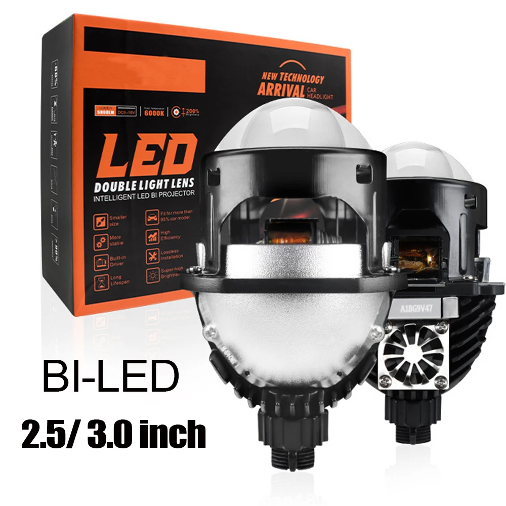 Lampy Led H4 H7 Bi Mini projektor do reflektora Led 9005 9006 9007 H1 H13 1.8 cala 2.0 cala reflektor Len światło dla samochodów