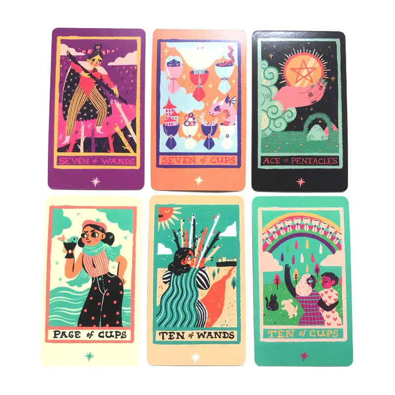 All English: Rainbow Tarot Oracle Card For Entertainment Fate Prophecy Divination Family Party Tarot 80 Card Deck PDF Guide