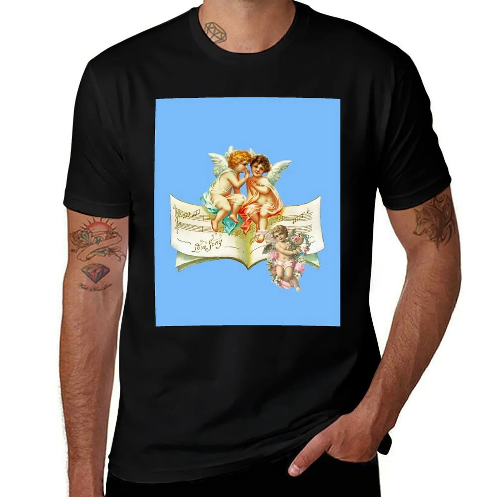 

music angel cherubs T-Shirt heavyweights aesthetic clothes t shirt men