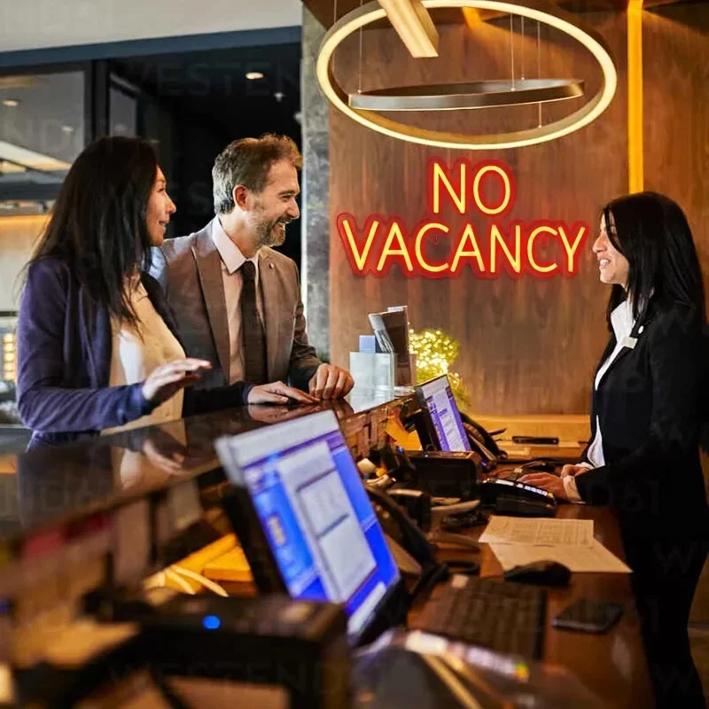 Insegna al neon No Vacancy, insegna aziendale per hotel senza vacanza, insegna luminosa per decorazioni murali per hotel, decorazioni per hotel
