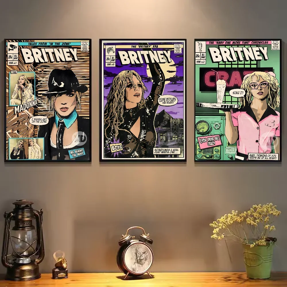 American Singer Britney Spears Album Poster Aesthetic Canvas Painting Posters and  Wall Art Picture for Living Room Decoration