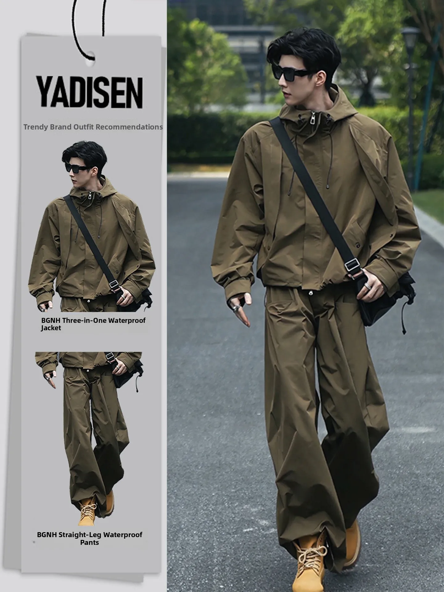 

American Sle Men's Outdoor Tee-Proof Jaet Set High-End Feel Autumn Functional Workwear Coat Polyester Fiber Long Pants