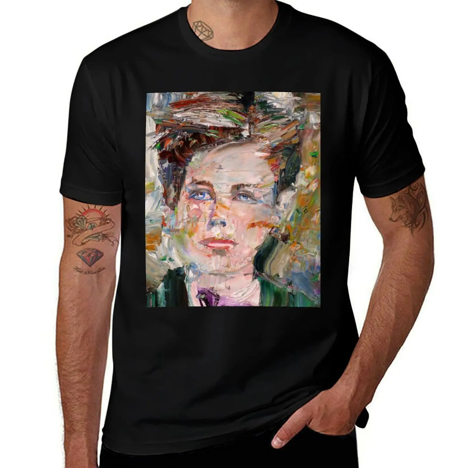 

ARTHUR RIMBAUD - oil portrait T-Shirt Graphic Print Short Sleeve T-Shirt