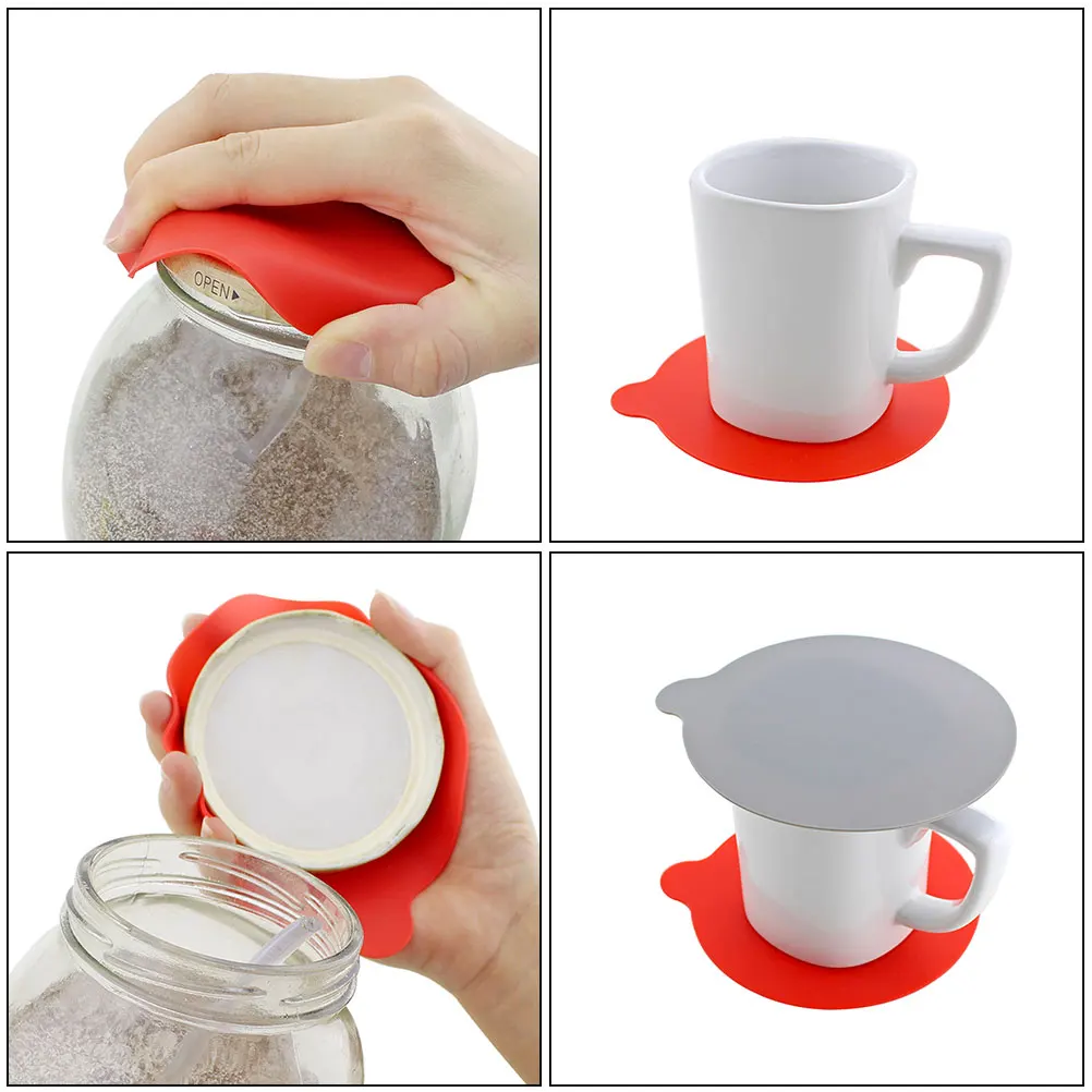 

5 Pcs Insulation Pads Cup Reusable Silicone Mat Coaster Bottle Gripper Jar Round