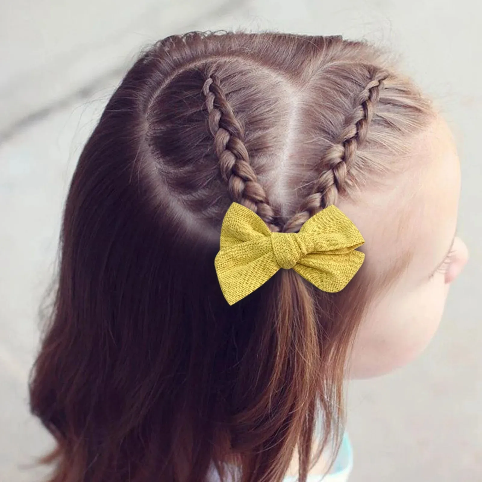 Solid Color Kids Bows Hair Clips For Baby Girls Cotton Bowknot Hairpins Children Barrettes Headwear Hair Accessories