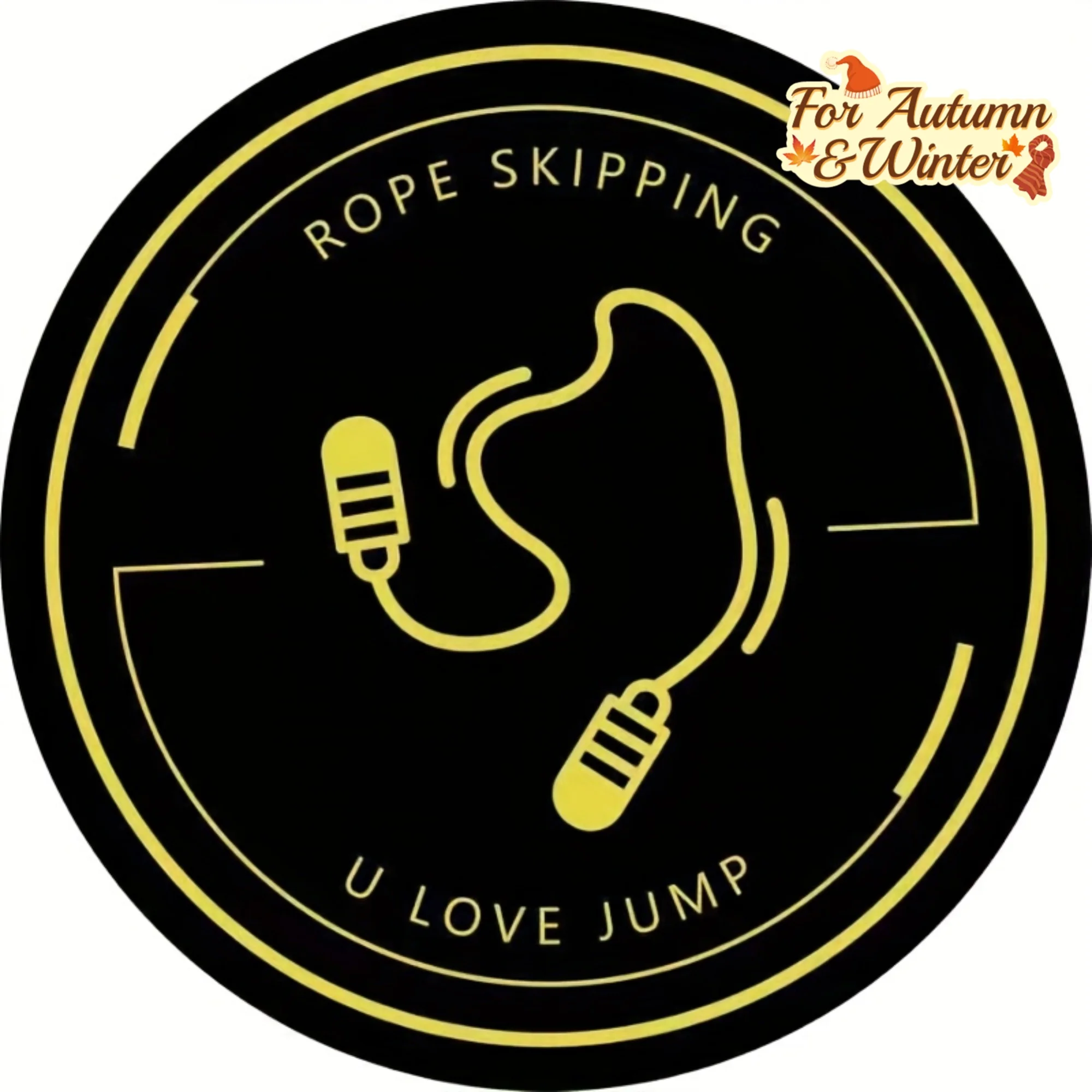 

Коврик для прыжков с веревкой U Love Jump, черно-золотой, круглый, фланелевый, нескользящий, для тренировок в спортзале, фитнеса, мотивационный, настенный декор, напольный коврик, осень-зима