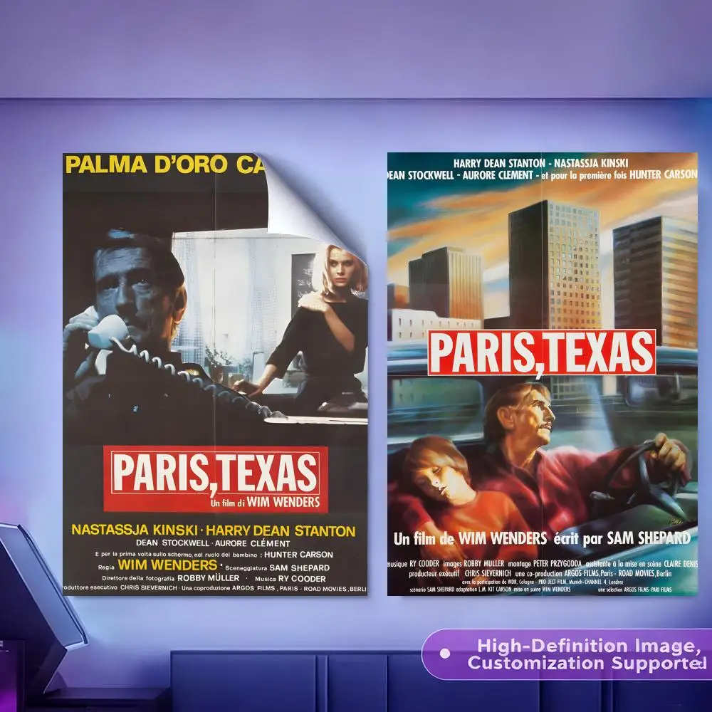 Classic Road Movie Paris Texas Painting Calligraphy HD Canvas Poster Crease Free Waterproof All Space Wall Decor