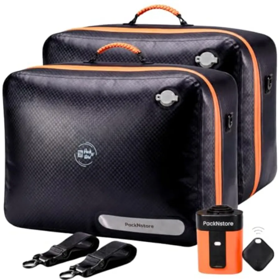 

Premium Travel Vacuum Bags with Pump, 180° Open Carry on suitcase Compression Bags for Luggage, Reusable TPU Zipper Seal, Vacuu
