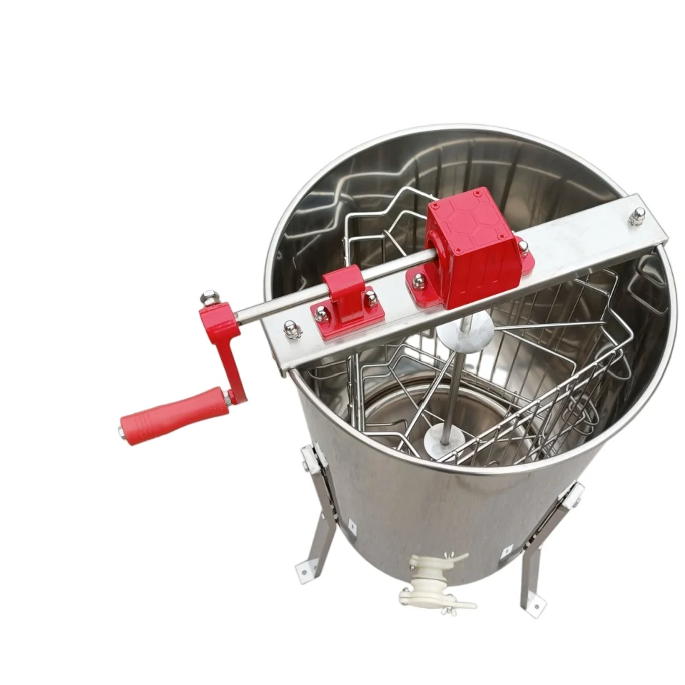 New 3 Frame Honey Extractor Height Adjustable Stand Manual Beekeeping Extraction Transparent Lid Centrifuge Equipment