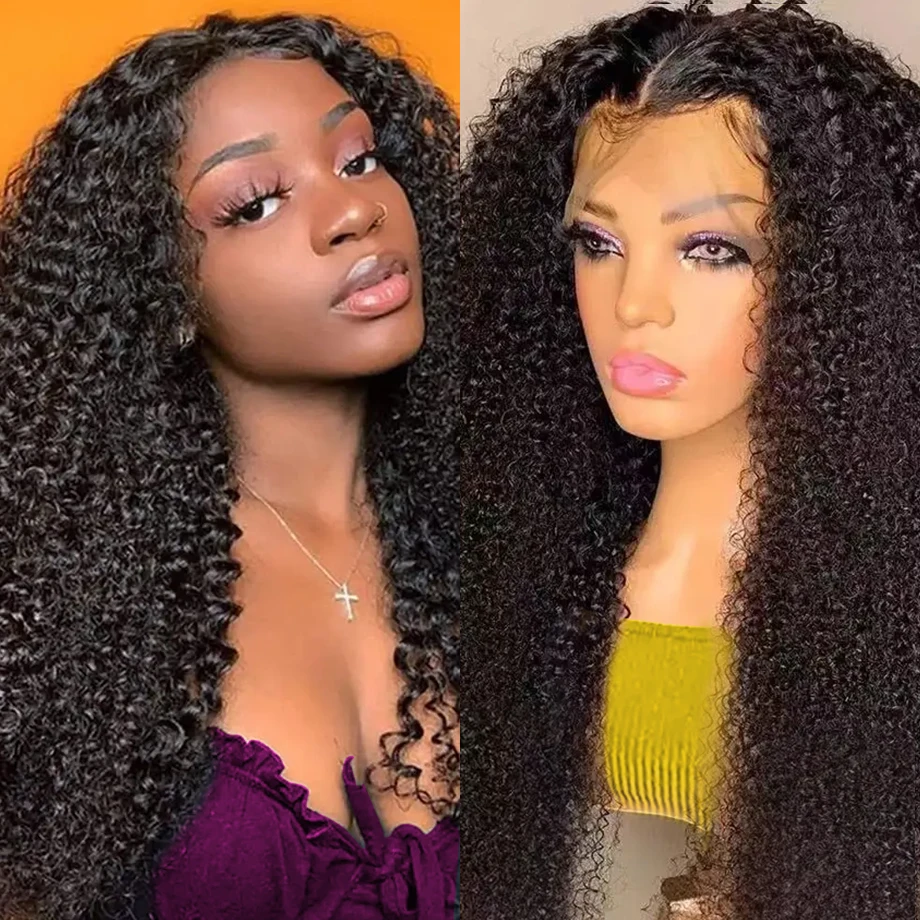 

Kinky Curly Wigs Human Hair For Women 13x4 Lace Front Wig 4x4 Closure Glueless Brazilian Wigs On Sale 100% Frontal Human Hair