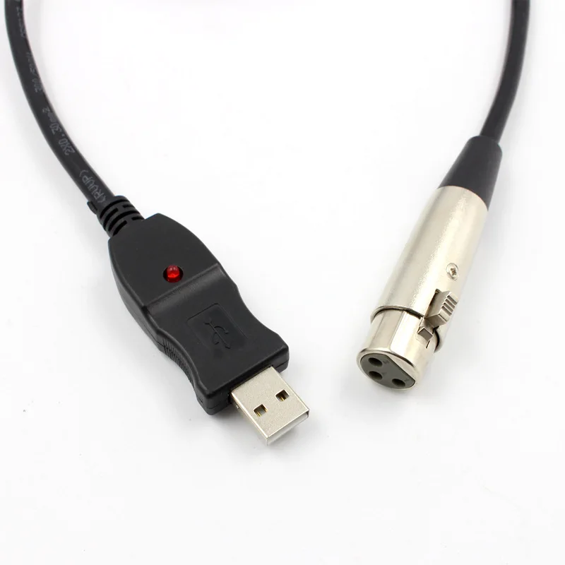 Kabel mikrofonowy USB Kabel mikrofonowy 3 m Komputerowy kabel USB do mikrofonu XLR Podłącz kabel komputerowy Adapter kabla audio