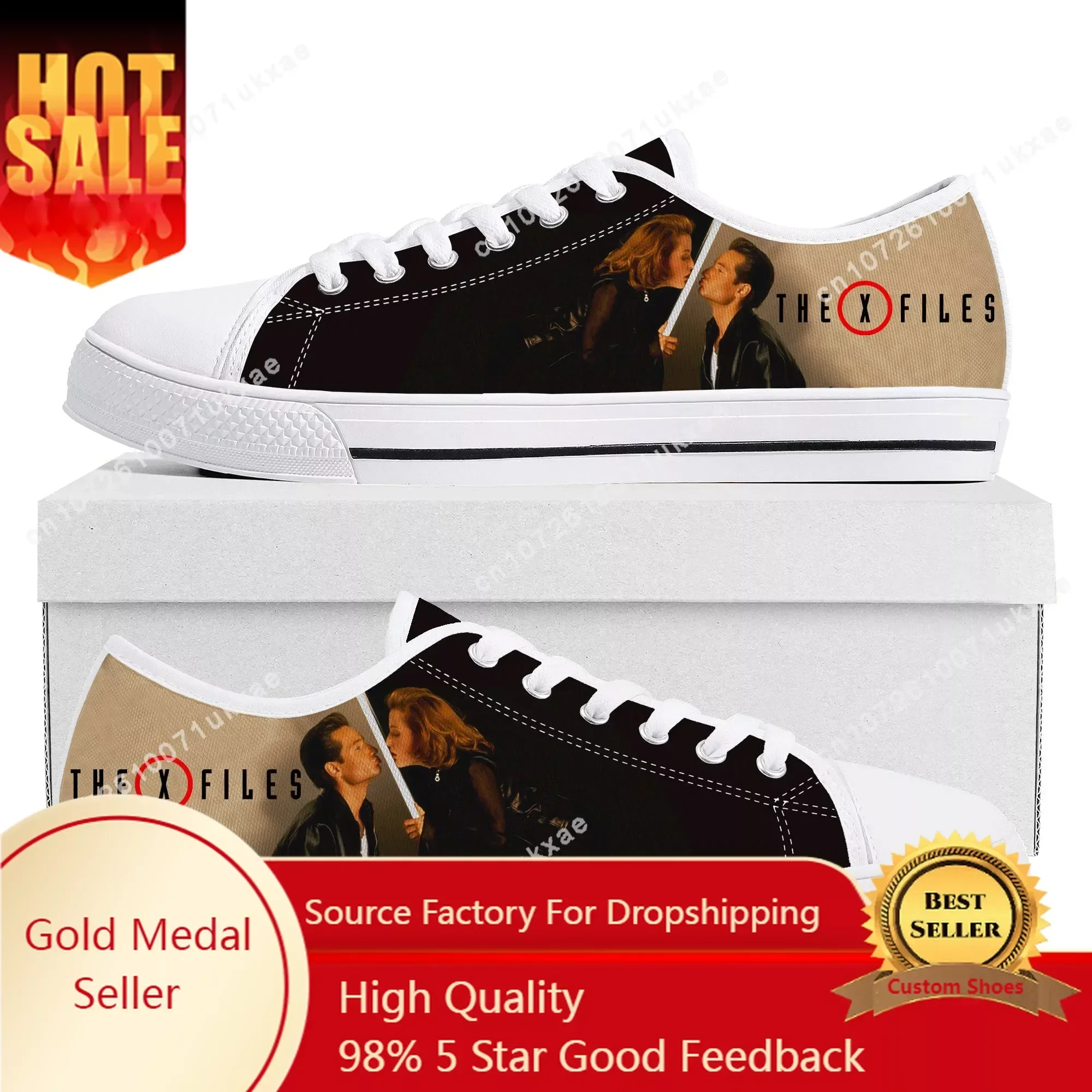 

The X Files Low Top Sneakers Mens Womens Teenager Fox Mulder Dana Scully Canvas Sneaker couple Casual Shoes Custom Made DIY Shoe