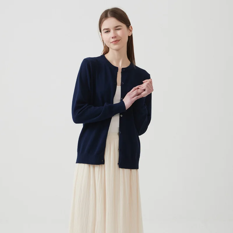 Spring Autumn Thin Pure Cotton Women's Open Cardigan Knitted Outerwear Adult Female Top Thin Multi-color Sweater Female