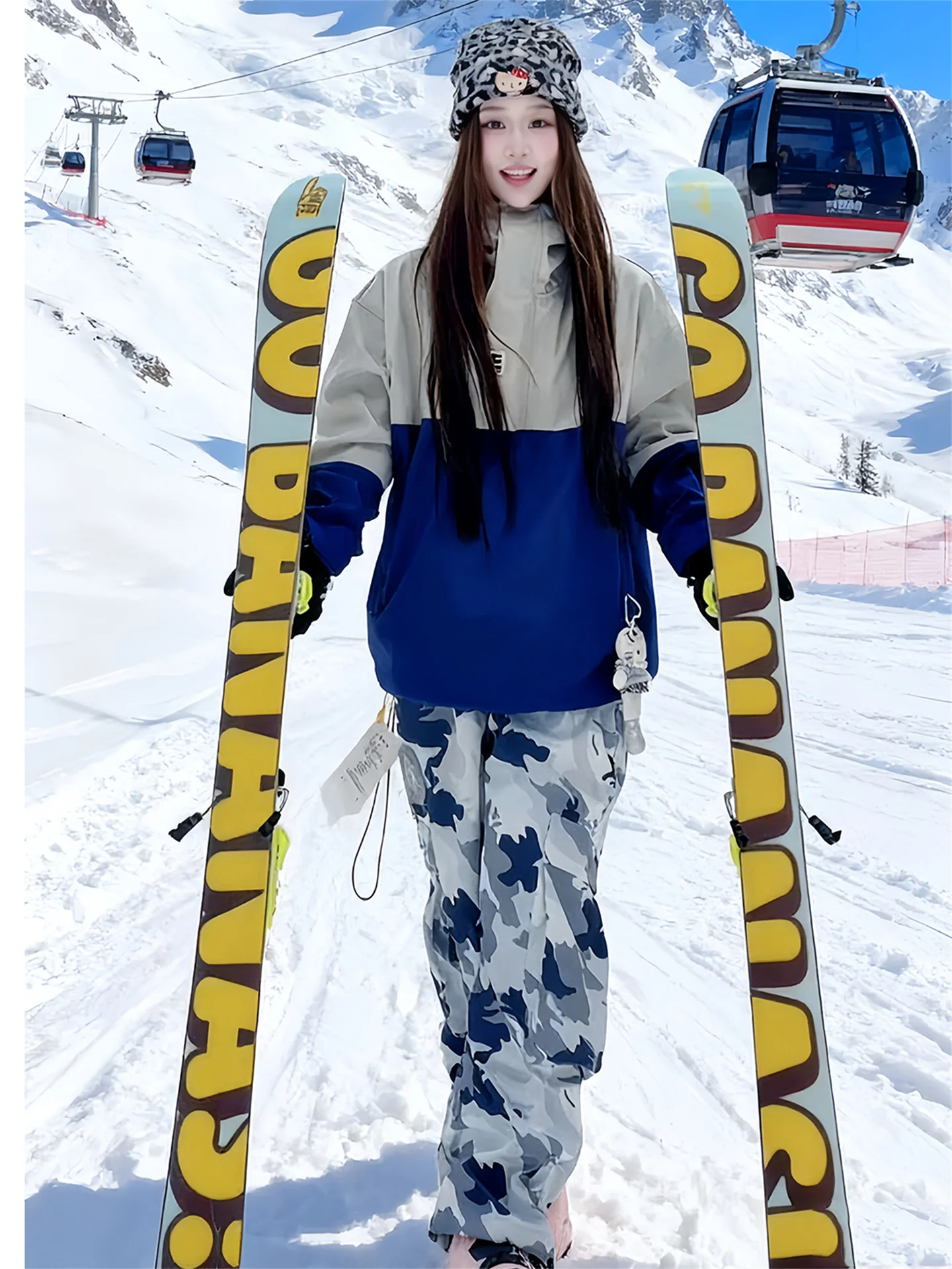 

Thickened Fleece Waterproof Outdoor Skiing Hoodie Unisex Professional Cold Proof Windproof Snowproof Clothing Set for Teens