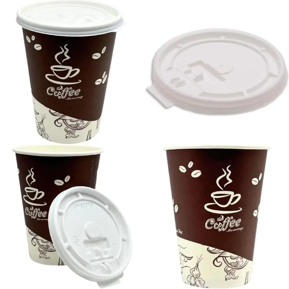 

Printed Colored Disposable Tea and Coffee Cups with White Lids for Thanksgiving - Ideal for Hot or Cold Beverages