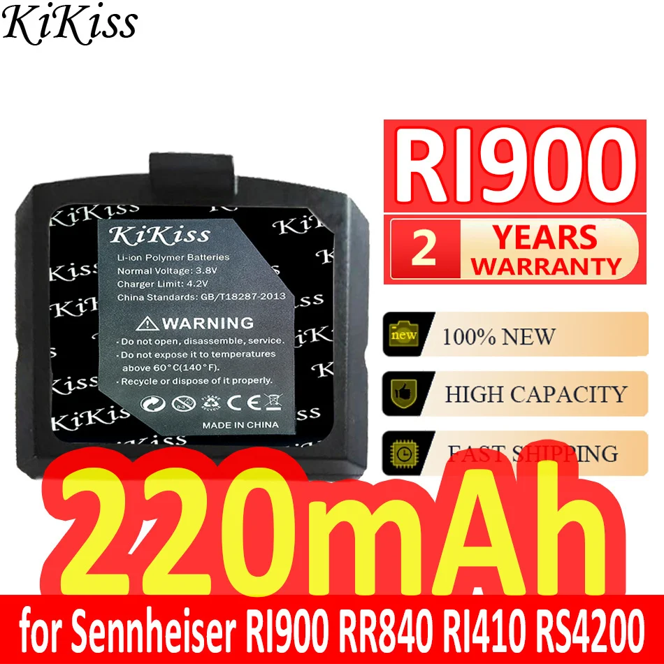 

220mAh KiKiss Powerful Battery for Sennheiser RI900 RR840 RI410 RS4200 RR4200 HDI830 BA300 Headset