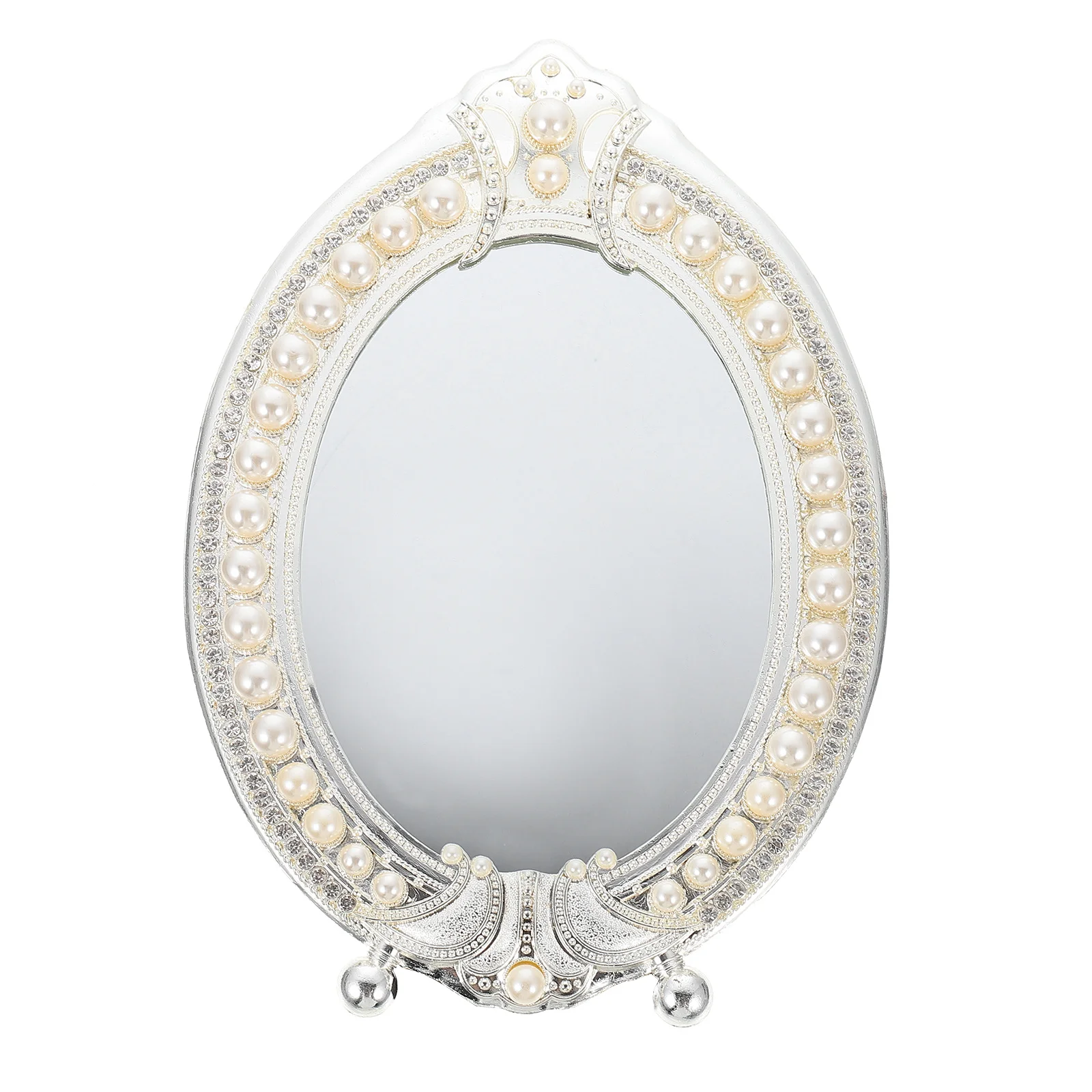 Retro spiegel desktop make-upspiegel duurzaam zinklegering materiaal slaapkamer kaptafel decor stabiel ontwerp