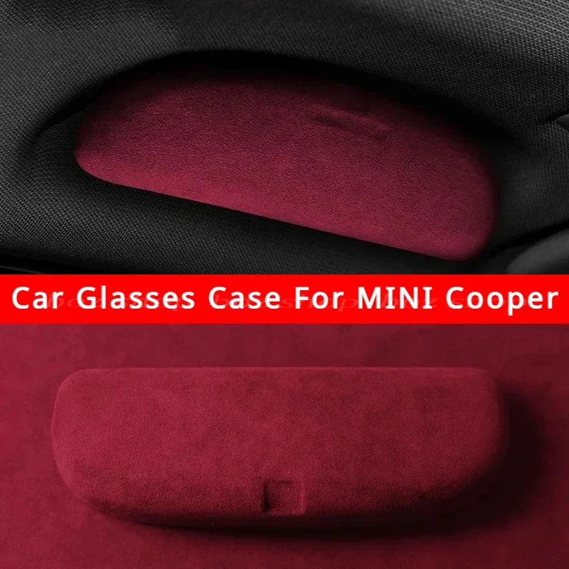 Auto Brillenetui für MINI Cooper JCW Countryman Clubman F53 F54 F55 F56 R50 R60 R56 R58 Wildleder Brillenetui Aufbewahrungsbox Halter