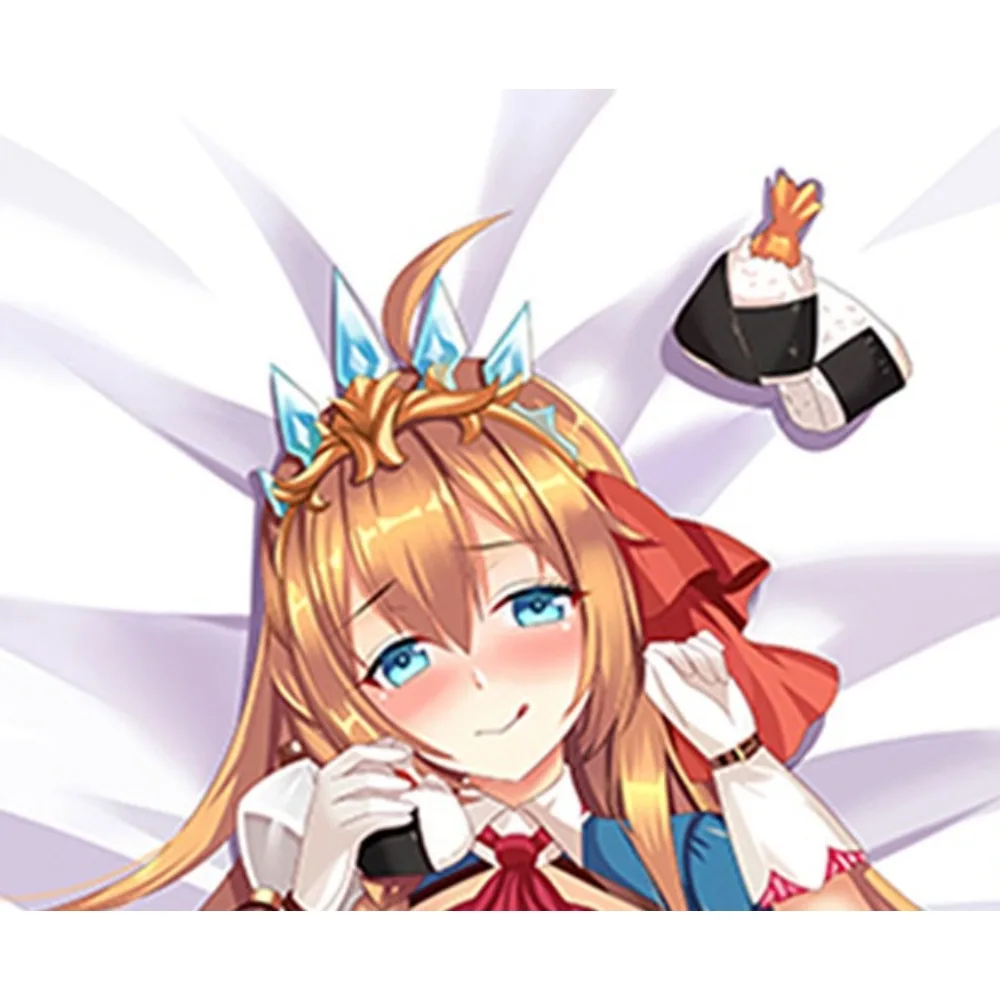 Princess Connect Pecorine Crown Swimsuit Style Peach‑Skin Soft Hugging Pillow Sleeve
