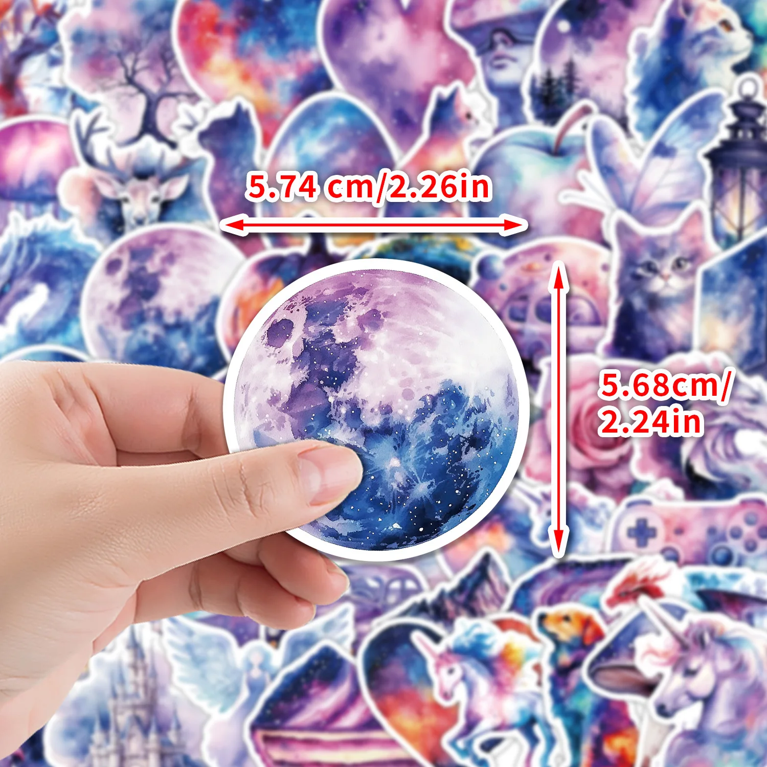 50 Uds. De pegatinas creativas impermeables de estilo cielo estrellado, decoración artesanal, cuaderno, maleta para guitarra móvil, taza de agua, juguetes de grafiti