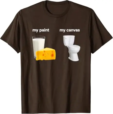 Milchkäse, meine Farbe, die Toilette, meine Leinwand, lustiges Milchprodukte-Humor-T-Shirt, Y2k, Laktoseintoleranz, Badezimmer, Essen, Grafik, Witz, Spruch, T-Shirt – Detail 7