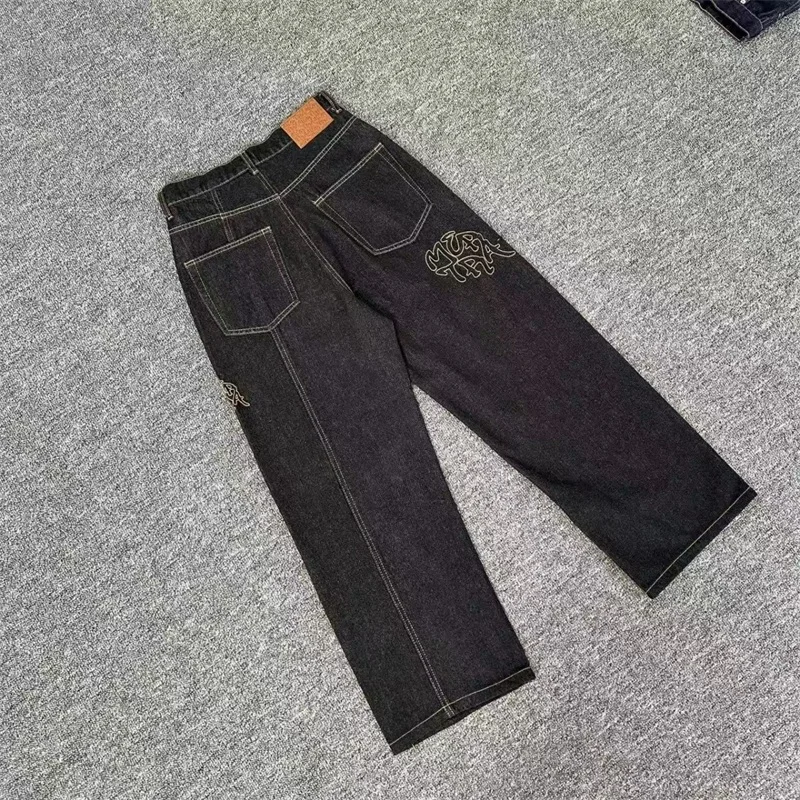 Mertra Vintage schwarze Denim-Hose für Herren und Damen, 1:1, beste Qualität, gesticktes Logo, Mertra-Jeans