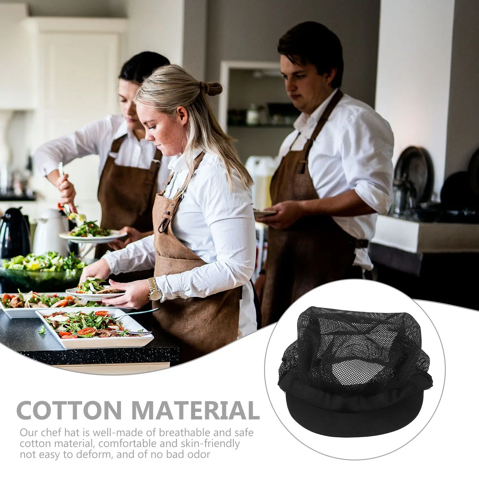 Chapéu de chef ajustável elástico respirável malha boné de trabalho gorro chapéu de chef redes de cabelo bonés de serviço de alimentos para cozinha trabalho unisex