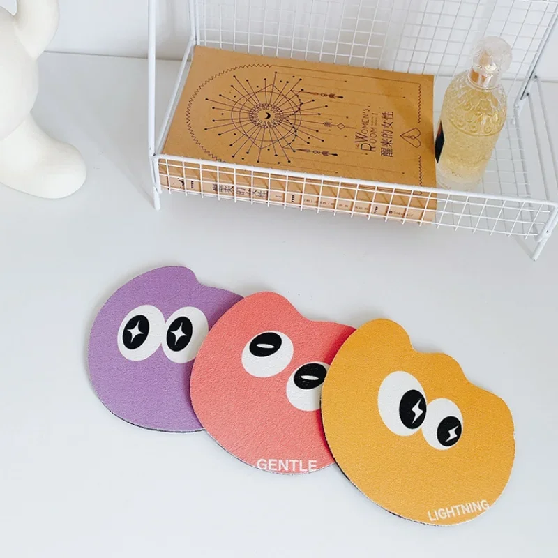 Small Monster Leather Coasters Creative Cartoon Anti-scald Anti-oil Mats Household Kitchen Table Heat Insulation Coaster