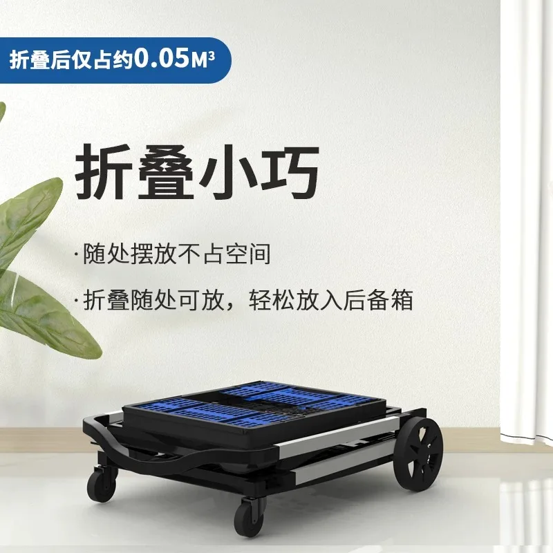 For Grocery Shopping with 2 Storage Crates Multi Use Functional Collapsible Blue