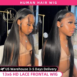 40-calowy Bone Straight 13x6 Hd Transparent Human Hair Lace Frontal Wig 13x4 Hd Lace Front Wig Brazilian 360 Pre Plucked Lace Wigs