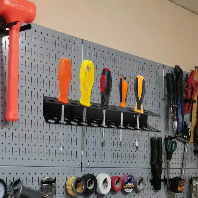 Screwdriver Wall Storage Wall Hangable Screwdriver Rack Metal Screwdriver Organizers Rack Wall Mounted Tool Organizers For