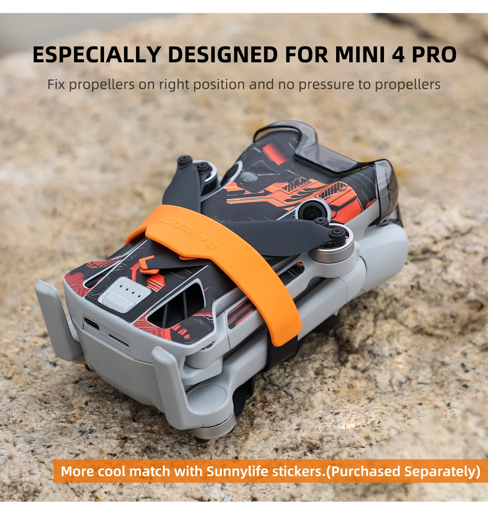 For DJI Mini 4 Pro Propeller Fixer Chassis Protection Cover