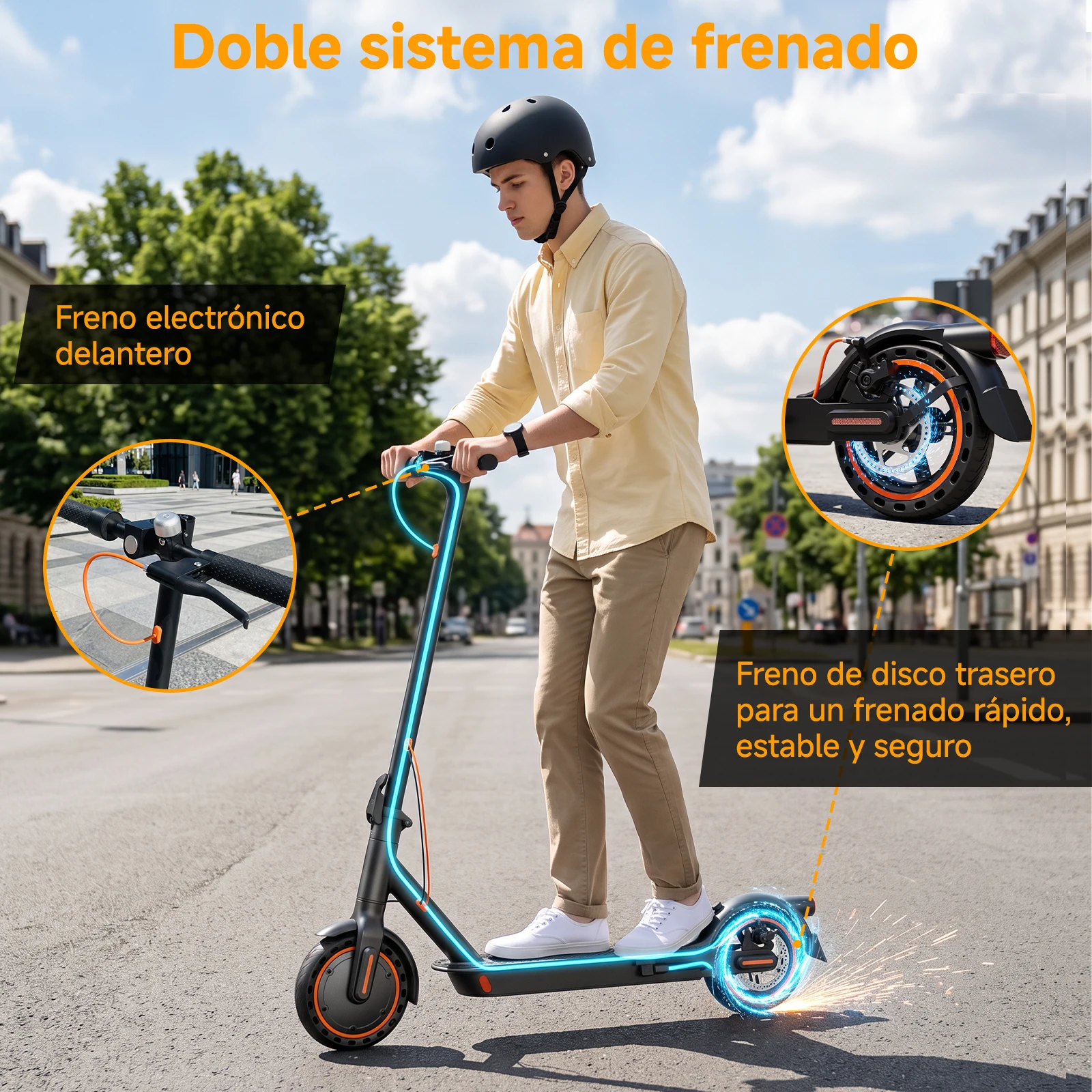 TODIMART T3: patinete eléctrico para adultos, con una autonomía de 25 a 30 km, velocidad máxima de 24,99 km/h, diseño plegable, control mediante aplicación, neumáticos sólidos de 8,5 pulgadas con estructura de panal y doble sistema de frenos. Patinete eléctrico para adultos, ideal para desplazamientos urbanos.