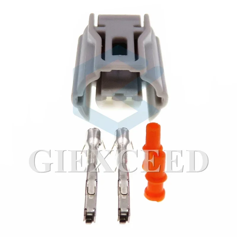 

2 Sets 2 Pin Plastic Housing Sealed Connector 0.6 Series Auto Electric Wire AC Assembly Socket With Terminal Rubber Seals