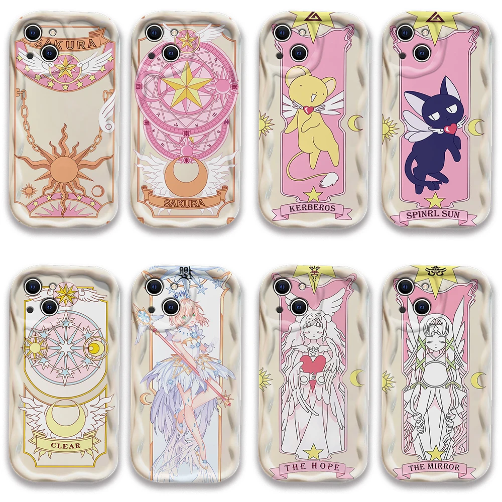 Cardcaptor Sakura Magic Circle 3D Wave Case For iPhone 16 15 14 13 12 11 Pro Max Mini X XR XSMAX 8 7 6S Plus Soft Silicone Cover