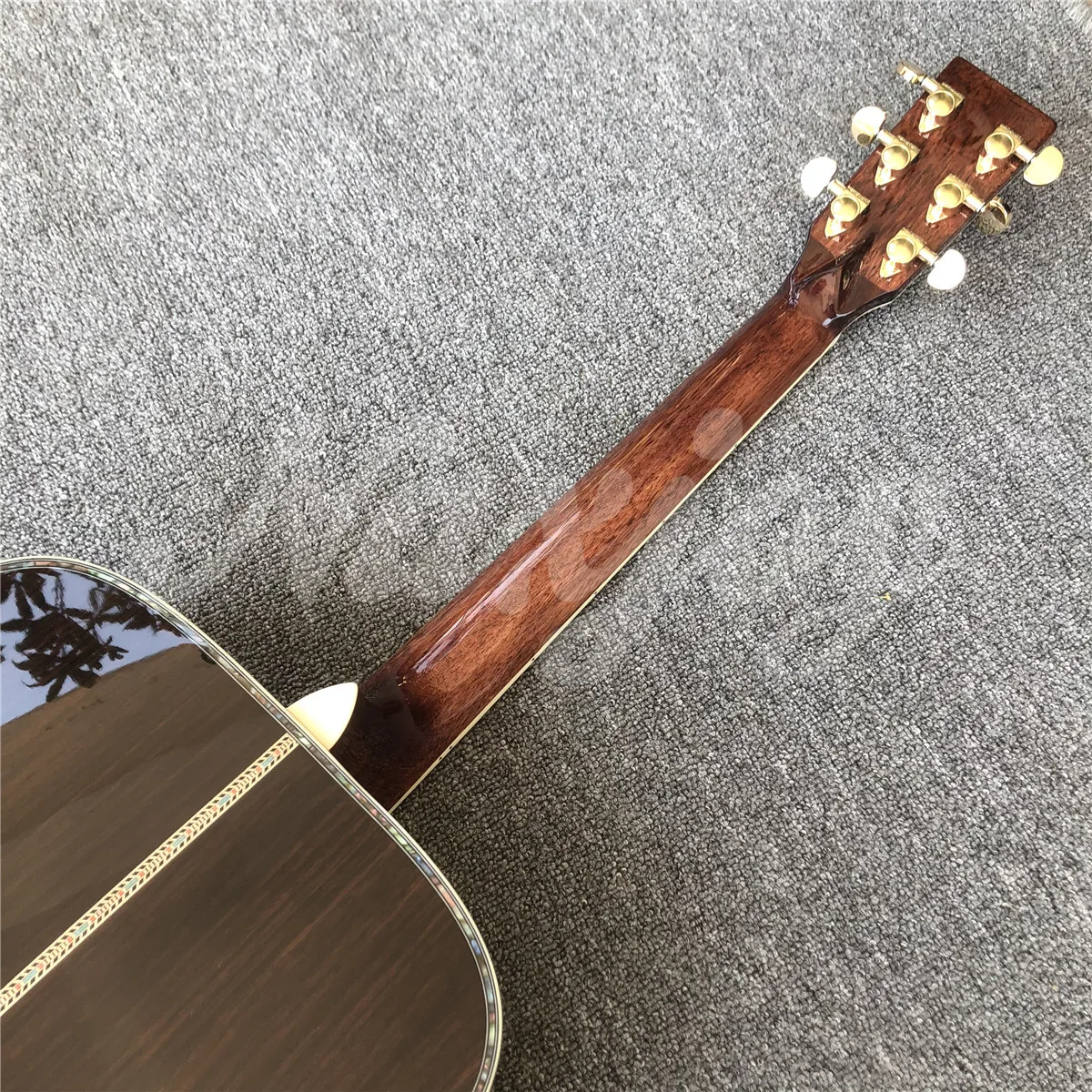 41 Inches D Type Solid Spruce Acoustic Guitar Abalone Tree of Life Acoustic Electric Guitar