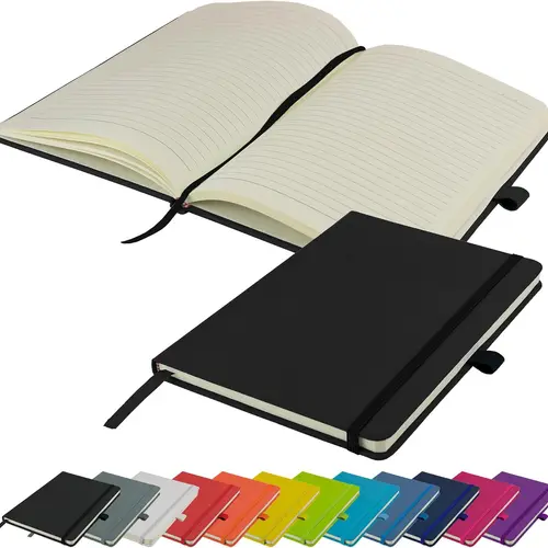 펜 루프 포함 심플한 A5 노트북 줄 하드백 저널, 탄성 클로저, 페이지 마커 메모장, 80 매 160 페이지, 신제품 