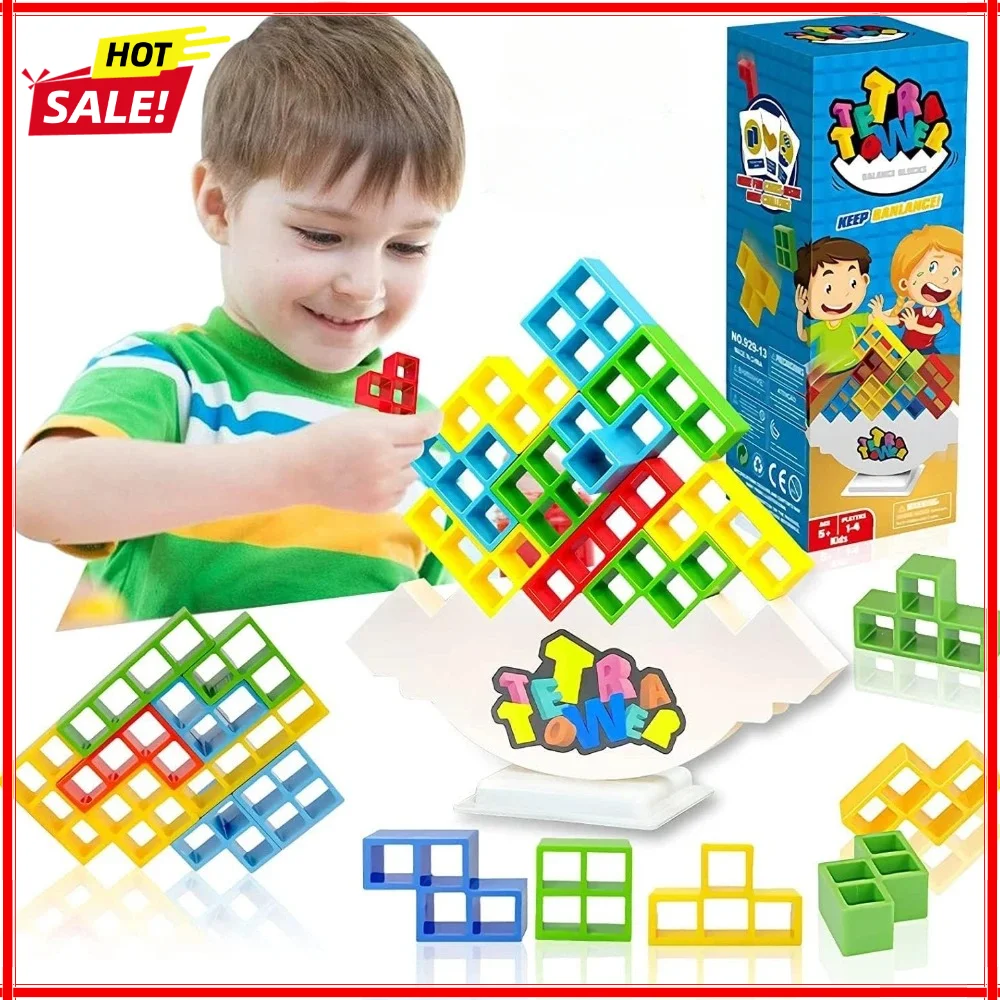 New 3D Tetris Tower Balancing Stacking Toys, Board Games for Kids,Puzzle Board Assembly Brick Educational, Parties, Travel Toys