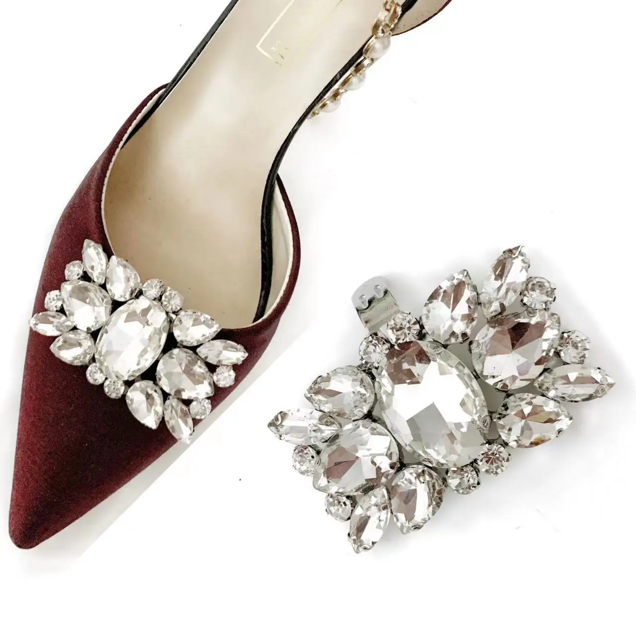 1PC Rhinestones Crystal Charms for Women High Heel Jewelry Shiny Decorative Clips Shoes Decorations Charm Buckle Shoe Clips